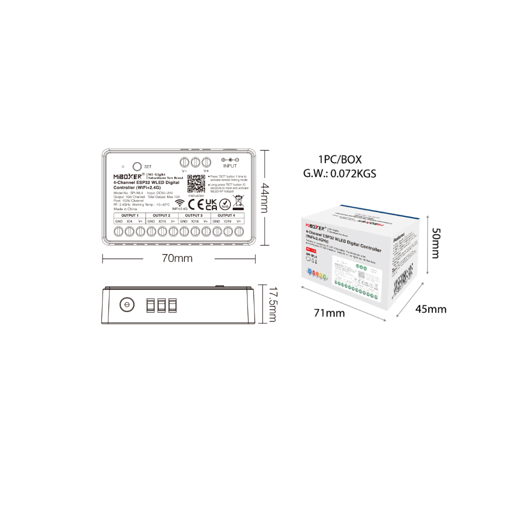 Miboxer SPIW5-4 5in1 SPI LED C - Ws2812B recension och pris