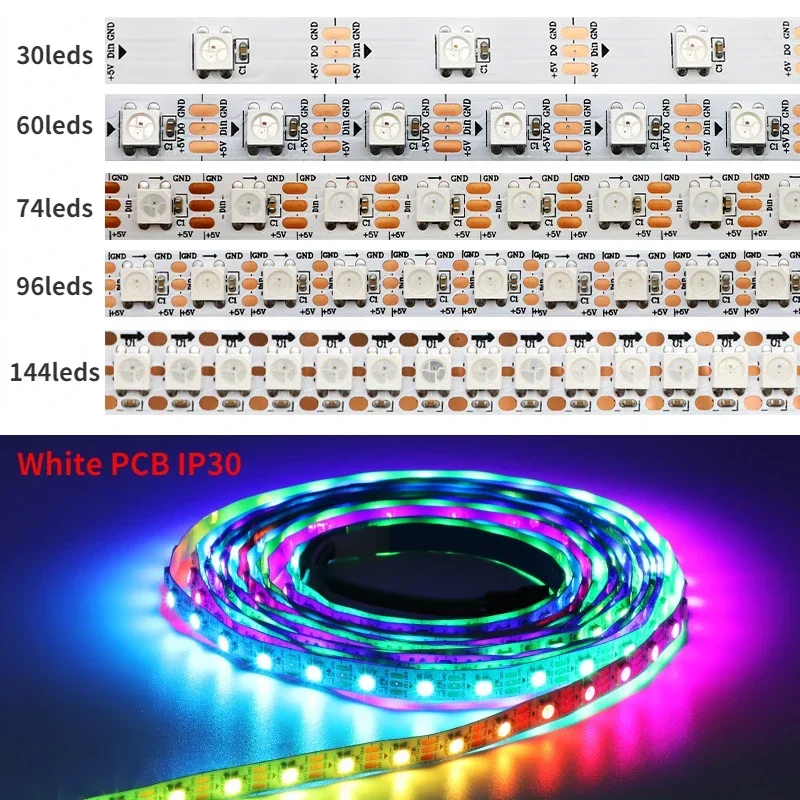 Hot Sell DC5V WS2812B RGB Led  - Ws2812B Strip 5V recension och pris