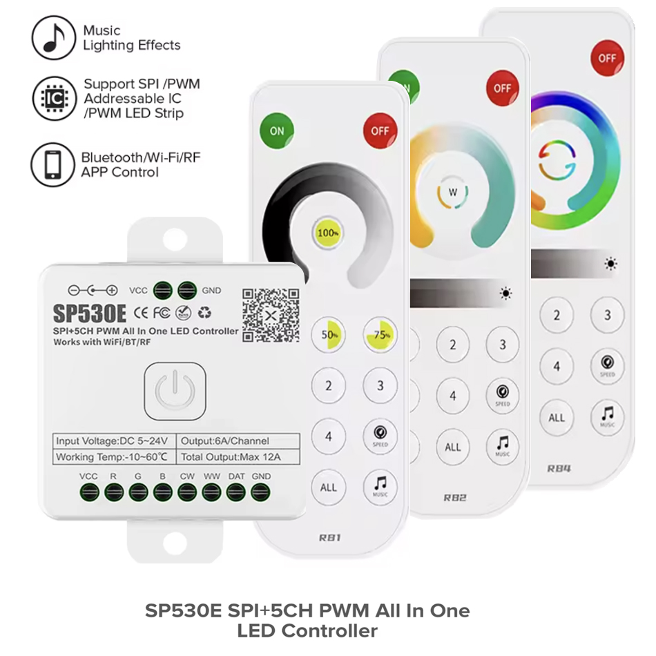 SP530E All In One LED Controll - Ws2812B Strip 5V recension och pris