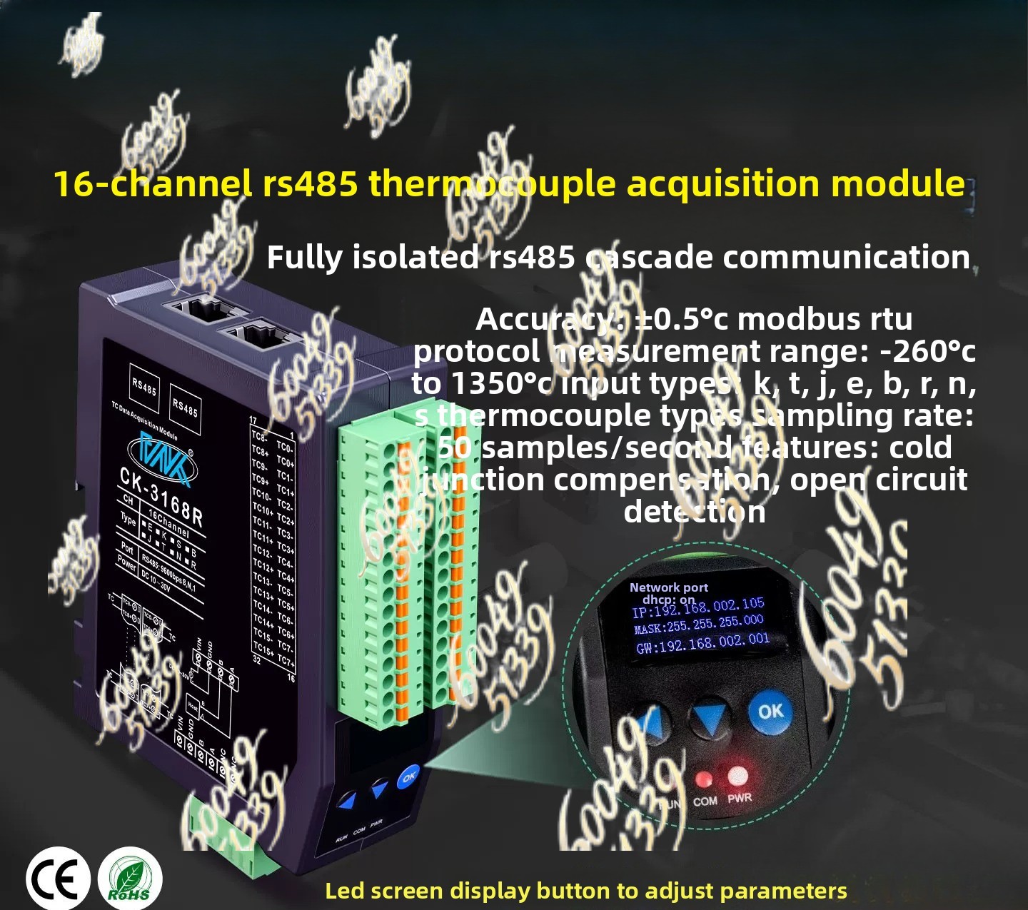 apply to 8CH Fully Isolated K- - Thermocouple Module K Type recension och pris