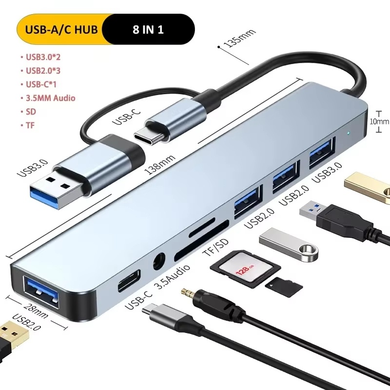 Type C Hub USB Splitter 8 In 1 - Sd Card Module recension och pris