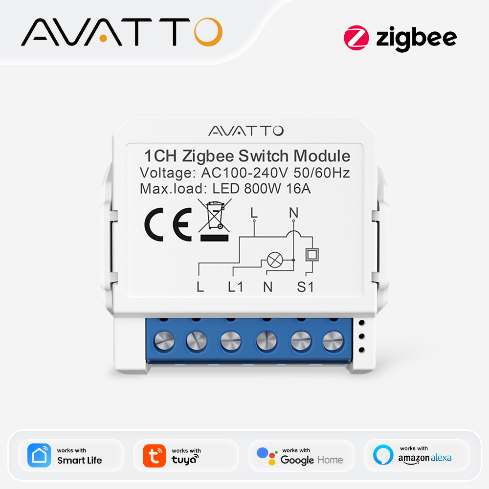 AVATTO ZigBee Tuya 1/2/3/4 Gan - Relay Module 1 Channel recension och pris