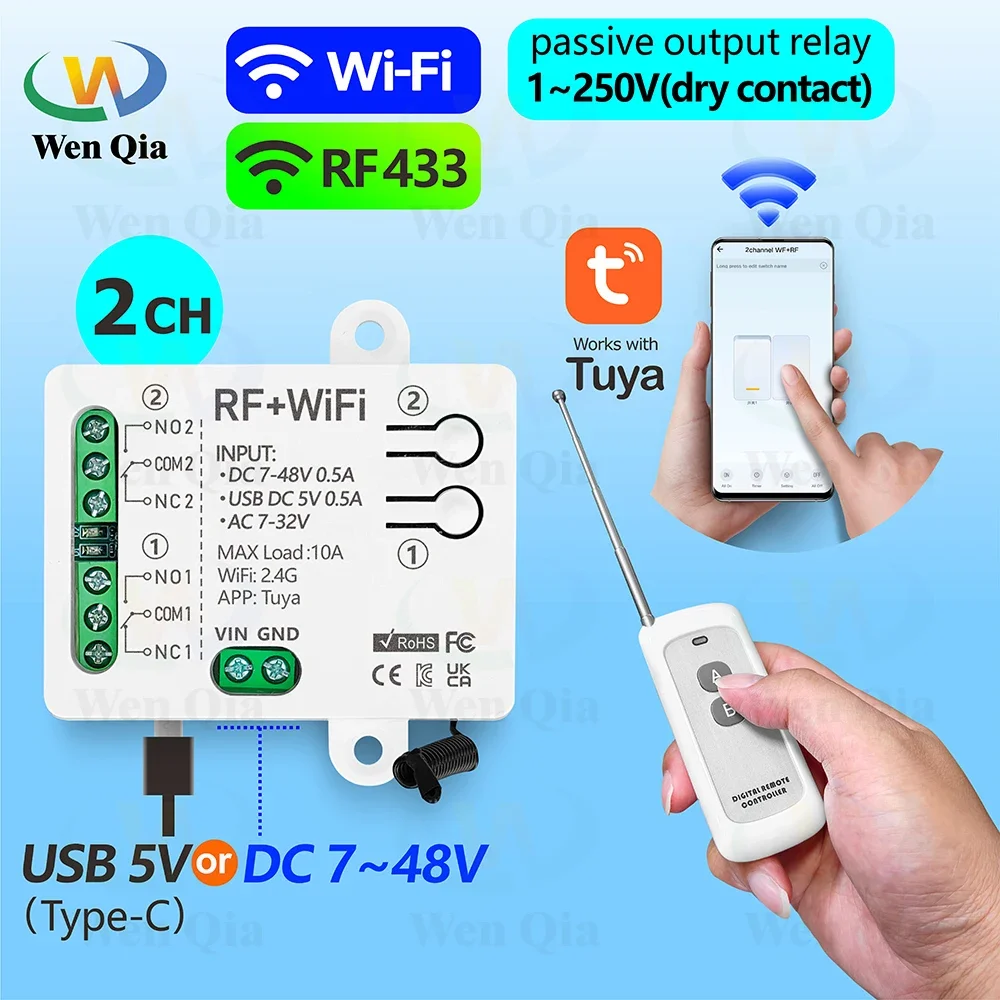 2CH Smart Light Switch Tuya,Wi - Ir Remote Module recension och pris