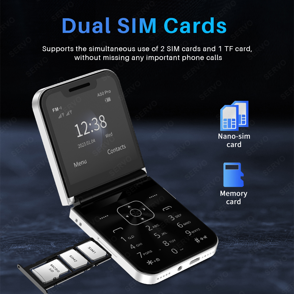 SERVO A50 PRO Flip Mobile Phon - Tft Display 2.4 recension och pris