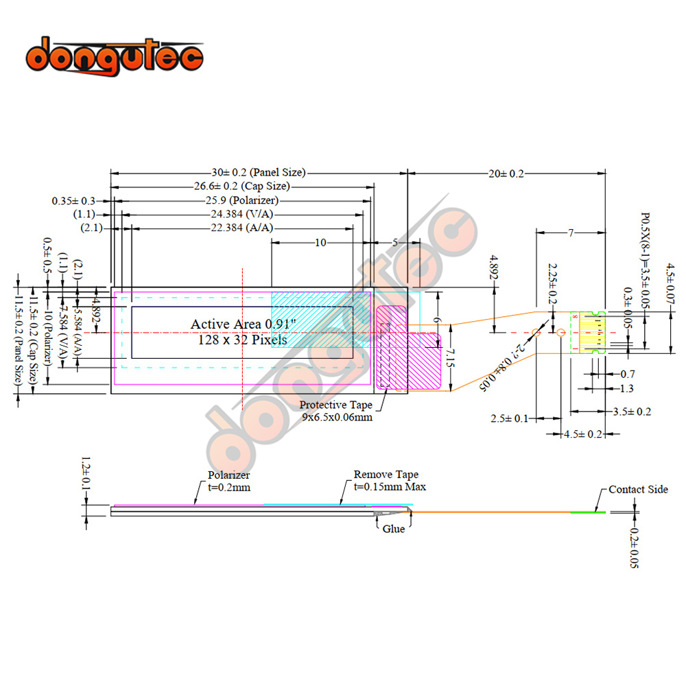 0.91 OLED Display DNA75 128*32 - Ssd1306 recension och pris